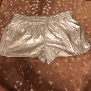 Size small metallic shorts.